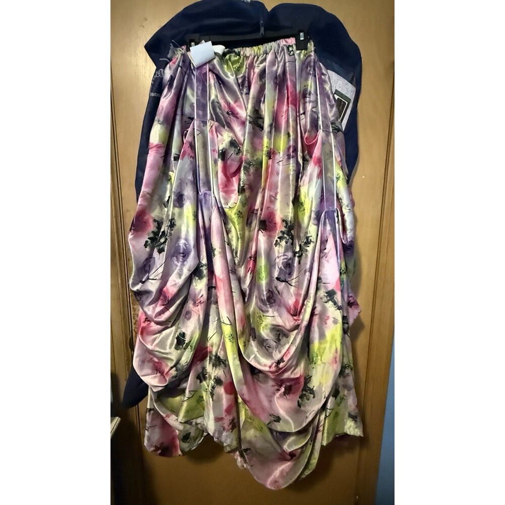 TreasureFarie Floral Satin Ribbon Full Princess Skirt Renaissance Faire NWT